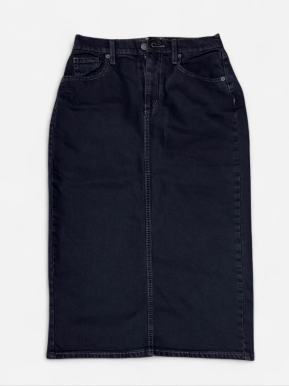 Black denim skirt